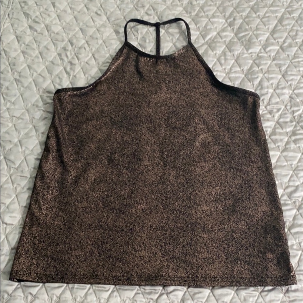 Fabletics bronze and black T-strap tank